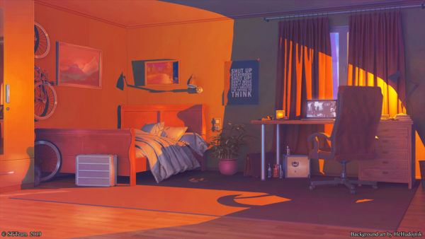 Background art for visual novel game 