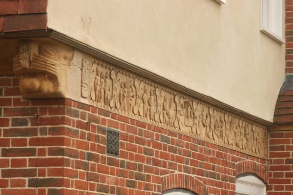 Oak Carved Story Panel on a Theme of Geoffrey Chaucer